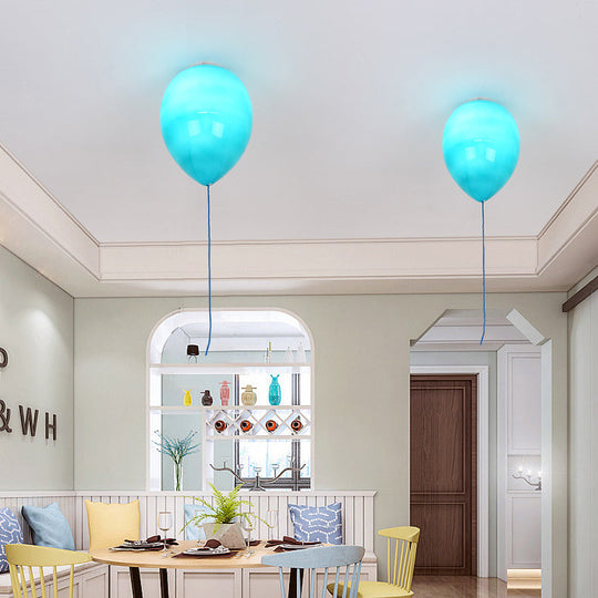 Kid’s Cartoon Balloon Glass Flush Mount Ceiling Light Fixture For Bedroom