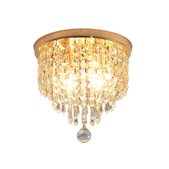Contemporary Crystal Strand Waterfall Flushmount 8’/10’ Wide Ceiling Light Fixture For Hallways