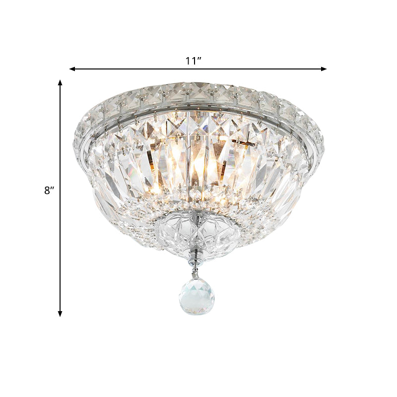 Modern 6 - Light Clear Crystal Flush Mount Ceiling Lamp Fixture