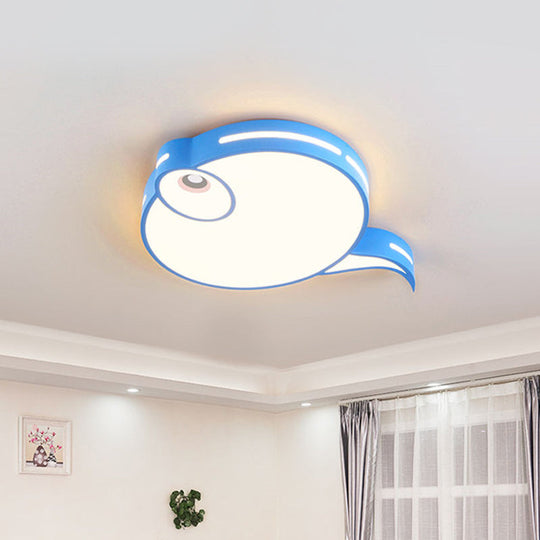 Modern Tadpole Ceiling Light - Acrylic Led Flush Mount In Gray/Blue/Pink Blue