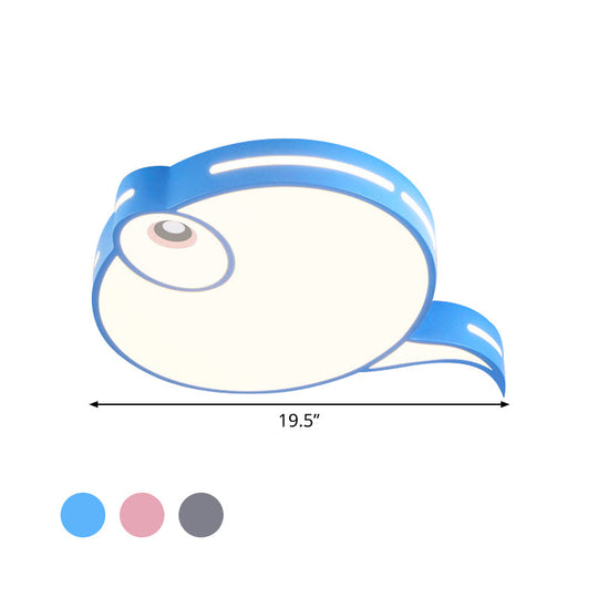 Modern Tadpole Ceiling Light - Acrylic Led Flush Mount In Gray/Blue/Pink