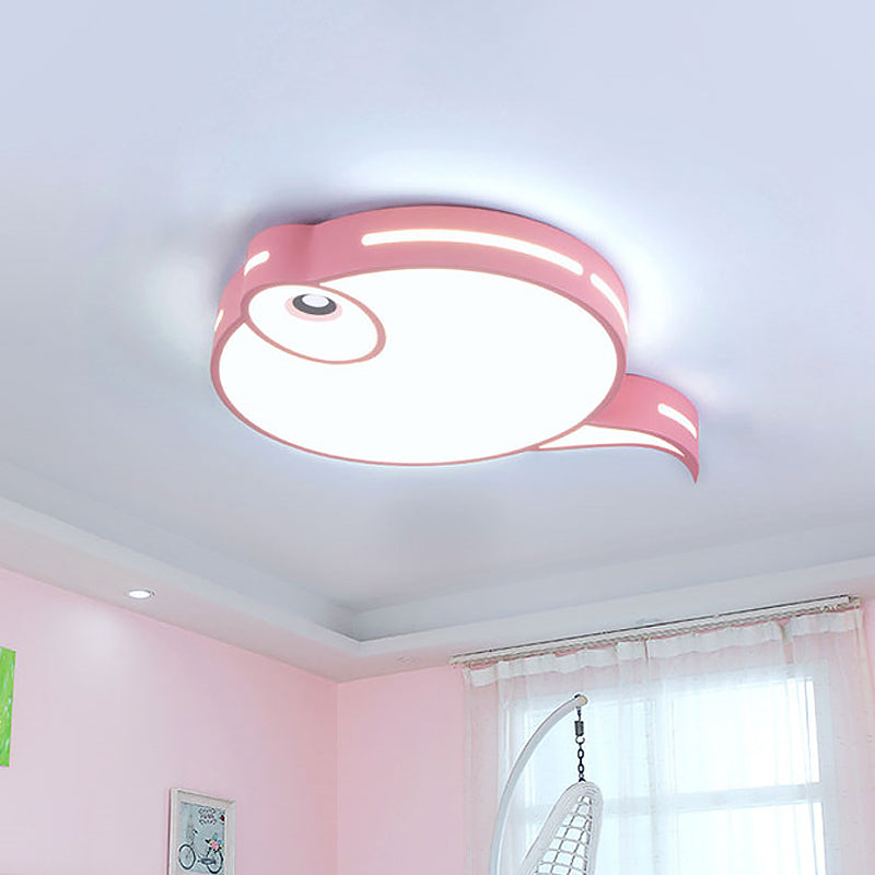 Modern Tadpole Ceiling Light - Acrylic Led Flush Mount In Gray/Blue/Pink