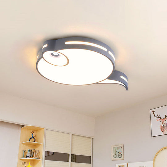 Modern Tadpole Ceiling Light - Acrylic Led Flush Mount In Gray/Blue/Pink Grey