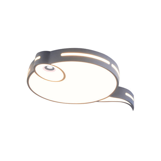 Modern Tadpole Ceiling Light - Acrylic Led Flush Mount In Gray/Blue/Pink