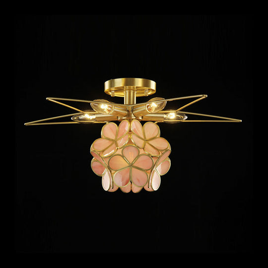 Contemporary Star Metal Close To Ceiling 1 - Light Semi - Flush Mount