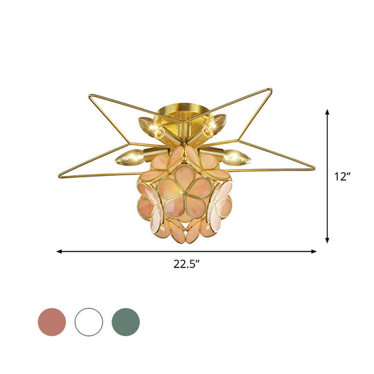 Contemporary Star Metal Close To Ceiling 1 - Light Semi - Flush Mount