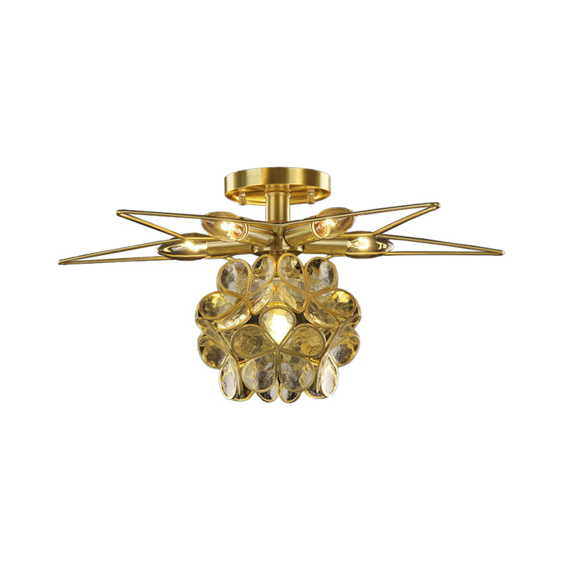 Contemporary Star Metal Close To Ceiling 1 - Light Semi - Flush Mount