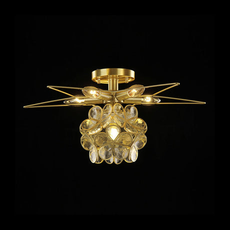 Contemporary Star Metal Close To Ceiling 1-Light Semi-Flush Mount