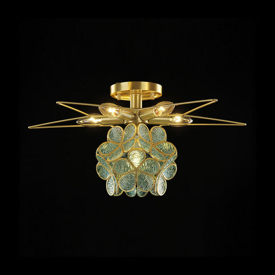 Contemporary Star Metal Close To Ceiling 1 - Light Semi - Flush Mount