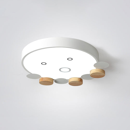 Octopus - Shaped Led Ceiling Light In Gray/White/Green For Kids’ Bedroom