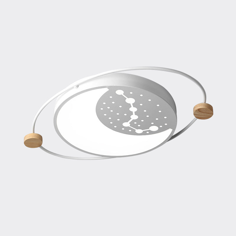 Creative Acrylic Led Flushmount Lighting: Gray/Green/White Ceiling Light With Star Pattern