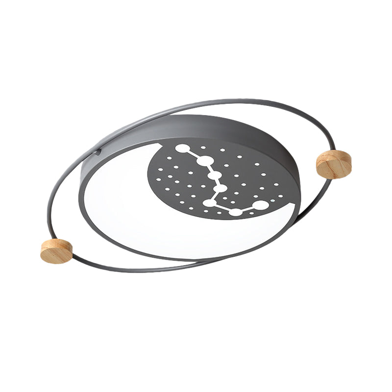 Creative Acrylic Led Flushmount Lighting: Gray/Green/White Ceiling Light With Star Pattern