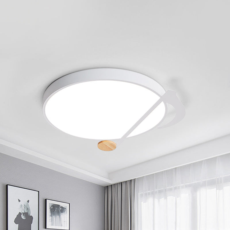 Contemporary Drum Led Ceiling Lamp - White/Gray/Green With Music Notes Ideal For Bedroom Lighting