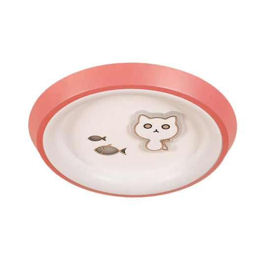 Ultrathin Ceiling Flush Light For Kids Bedroom - Acrylic Led Lamp In White With Cute Cartoon Design