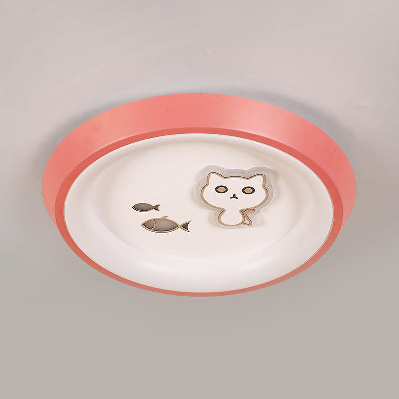 Ultrathin Ceiling Flush Light For Kids Bedroom - Acrylic Led Lamp In White With Cute Cartoon Design