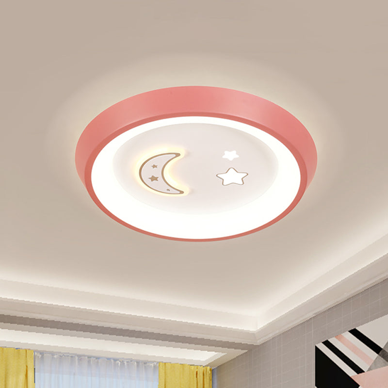 Ultrathin Ceiling Flush Light For Kids Bedroom - Acrylic Led Lamp In White With Cute Cartoon Design