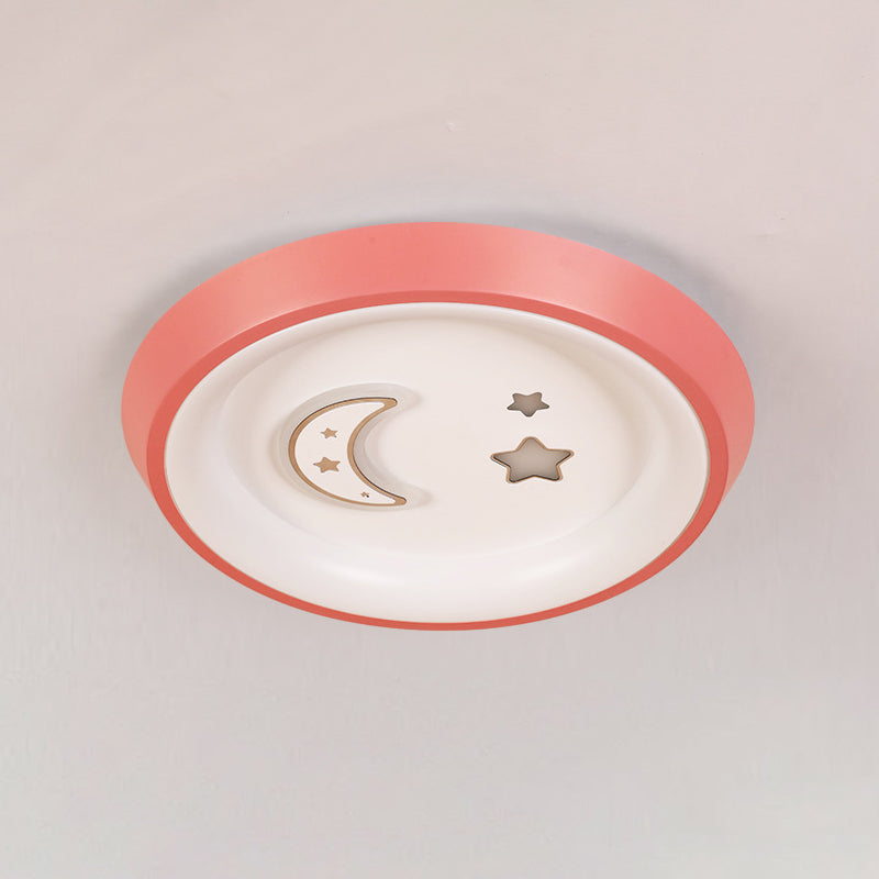 Ultrathin Ceiling Flush Light For Kids Bedroom - Acrylic Led Lamp In White With Cute Cartoon Design
