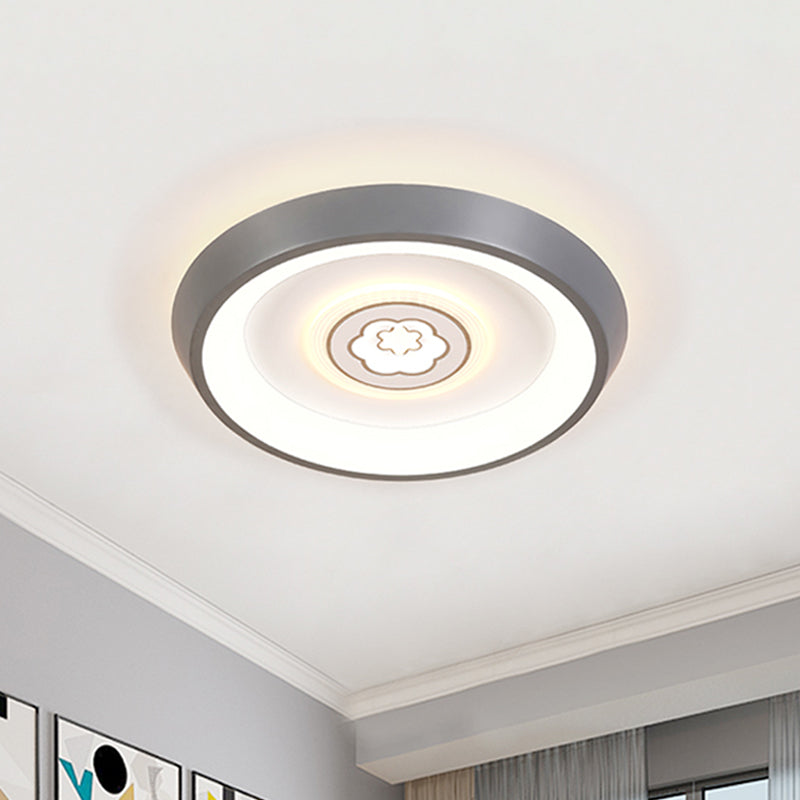 Ultrathin Ceiling Flush Light For Kids Bedroom - Acrylic Led Lamp In White With Cute Cartoon Design