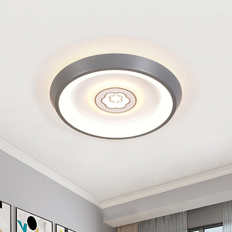 Ultrathin Ceiling Flush Light For Kids Bedroom - Acrylic Led Lamp In White With Cute Cartoon Design