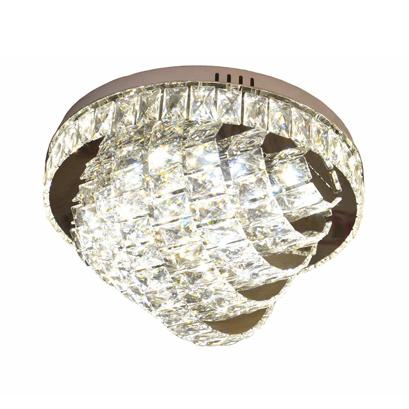 Led Flushmount Crystal Ceiling Lamp - 18/22 Simple Style Chrome Finish