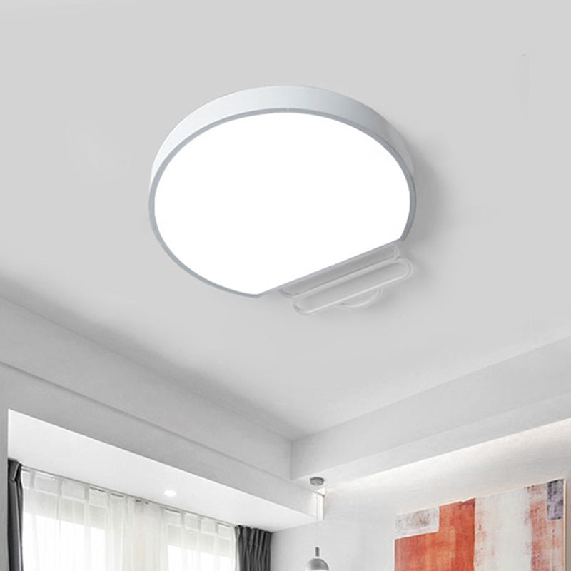 Nordic Led Flush Mount Ceiling Lamp With Acrylic Shade And White/Green/Grey Bulb Shape