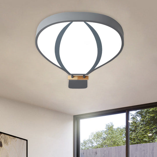 Nordic Led Acrylic Hot Air Balloon Flush Light For Child Bedroom In 3 Stylish Colors Grey
