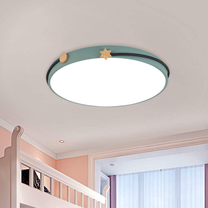 Modern Acrylic Led Ceiling Flush Lamp With Nordic Design In White/Green/Blue Shade For Living Room