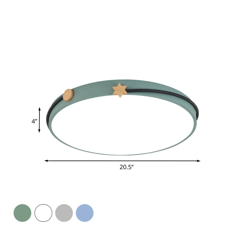 Modern Acrylic Led Ceiling Flush Lamp With Nordic Design In White/Green/Blue Shade For Living Room