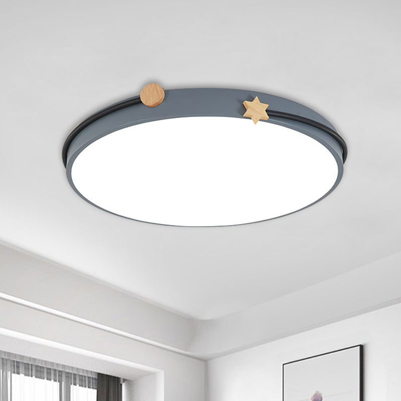 Modern Acrylic Led Ceiling Flush Lamp With Nordic Design In White/Green/Blue Shade For Living Room