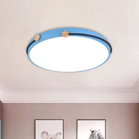 Modern Acrylic Led Ceiling Flush Lamp With Nordic Design In White/Green/Blue Shade For Living Room