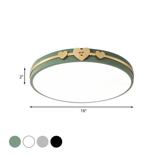 Nordic Circular Flush Lamp: Acrylic Led Bedroom Lighting In Elegant White/Black/Grey With Gold