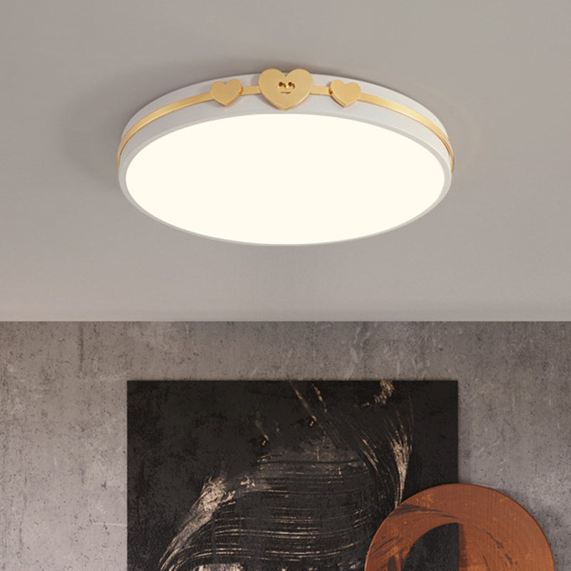 Nordic Circular Flush Lamp: Acrylic Led Bedroom Lighting In Elegant White/Black/Grey With Gold