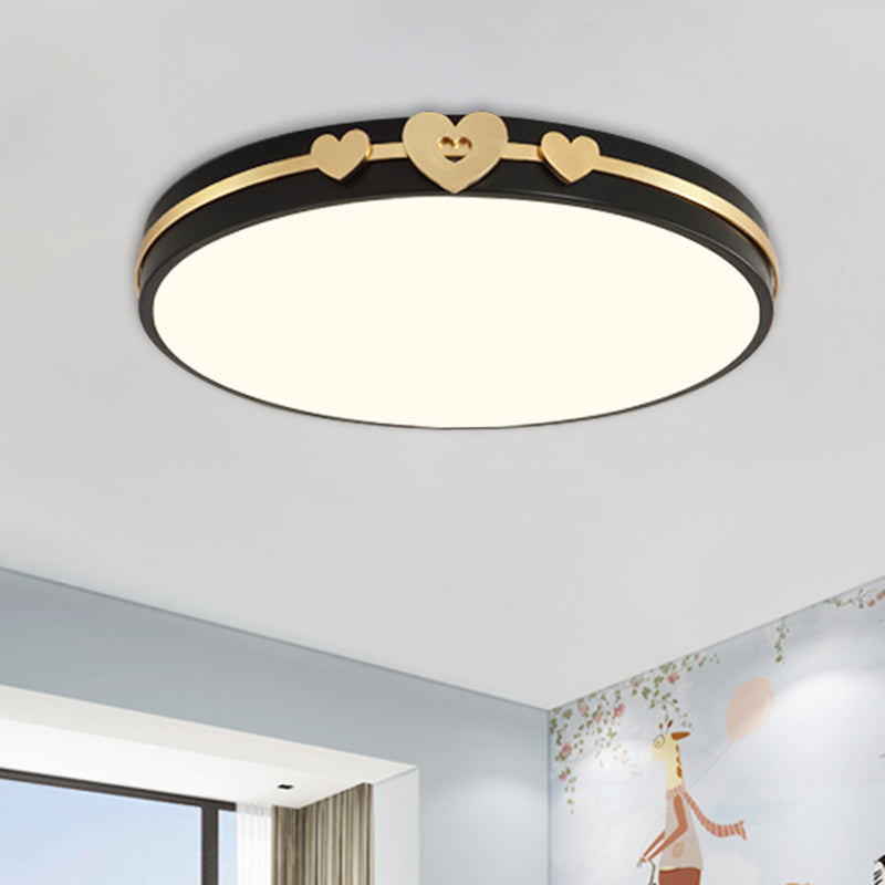 Nordic Circular Flush Lamp: Acrylic Led Bedroom Lighting In Elegant White/Black/Grey With Gold