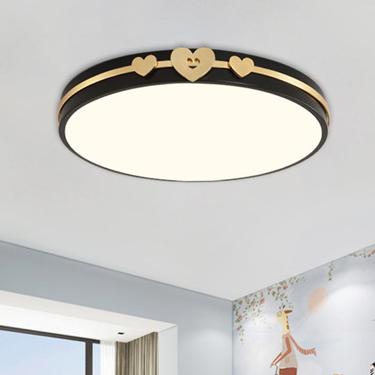 Nordic Circular Flush Lamp: Acrylic Led Bedroom Lighting In Elegant White/Black/Grey With Gold