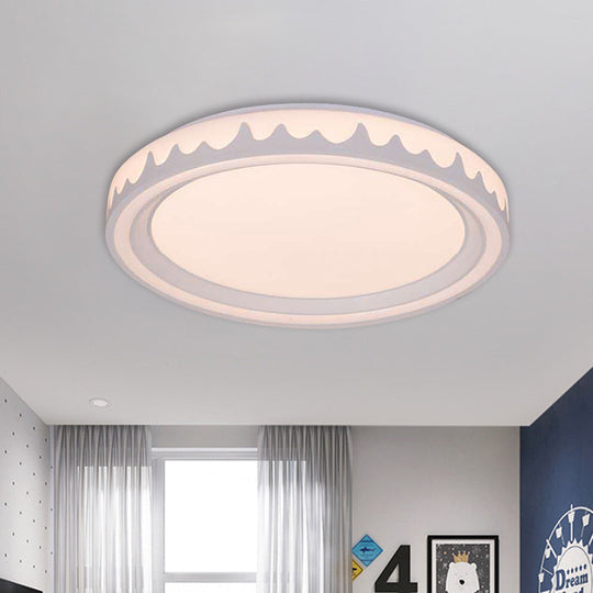 Modern Led Flush Mount Light With White/Gold/Coffee Circle Design For Living Room White
