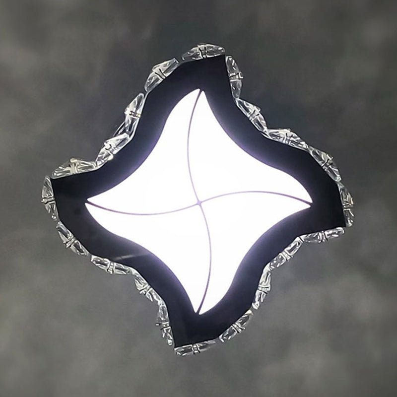 Contemporary Led Crystal Wall Light Fixture: Chrome Finish. Perfect Windmill Sconce For Living Room