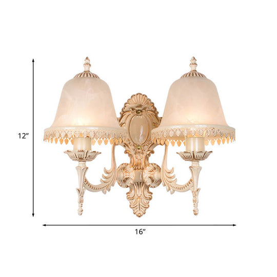 Classic Beige Frosted Glass Wall Sconce Lamp - Elegant Light Fixture For Living Room