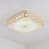 Modern Gold Led Crystal Flush Mount Spotlight - Elegant Flower Pattern Ceiling Light For Living Room