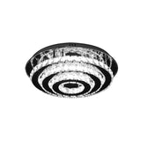 Simple Style Led Crystal Flush Mount Light Fixture - Chrome Finish For Bedroom Ceiling