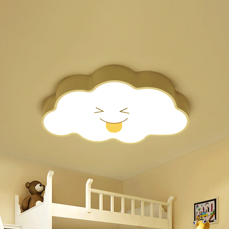 Cartoon Nursery Led Ceiling Light With Cloud Acrylic Shade
