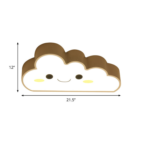 Cartoon Nursery Led Ceiling Light With Cloud Acrylic Shade