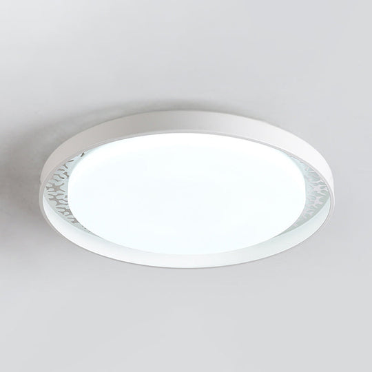 Minimalist Disc Ceiling Flush Led Lighting For Childrens Bedrooms - White/Green/Pink Colors