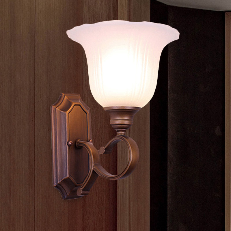 Vintage Ivory Glass Wall Sconce Lamp For Coffee Blossom Living Room Décor 1 /