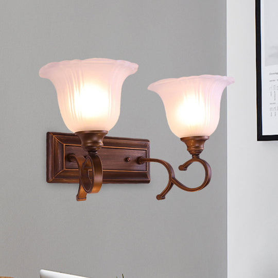 Vintage Ivory Glass Wall Sconce Lamp For Coffee Blossom Living Room Décor