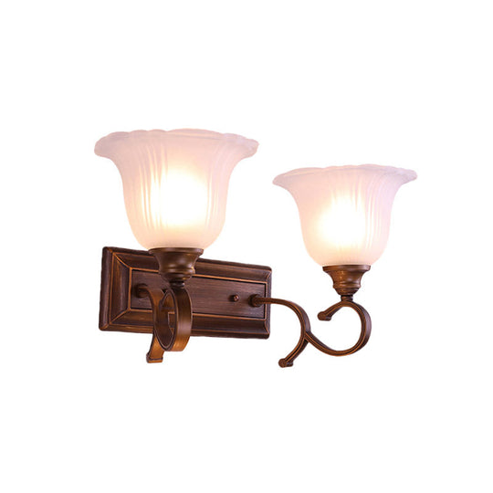 Vintage Ivory Glass Wall Sconce Lamp For Coffee Blossom Living Room Décor