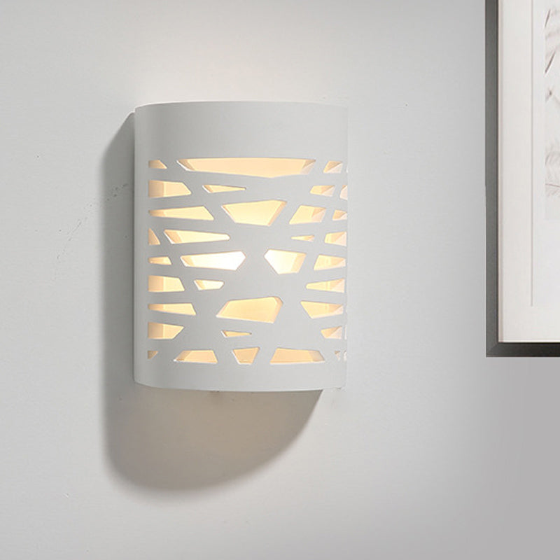 Modern Hollow Out Design 1-Light White Led Wall Sconce