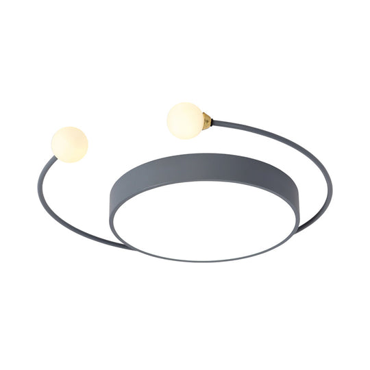 Nordic Iron Led Ceiling Light With Crab Design In Grey/White/Green For Bedrooms