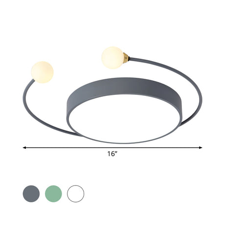 Nordic Iron Led Ceiling Light With Crab Design In Grey/White/Green For Bedrooms