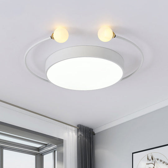 Nordic Iron Led Ceiling Light With Crab Design In Grey/White/Green For Bedrooms White