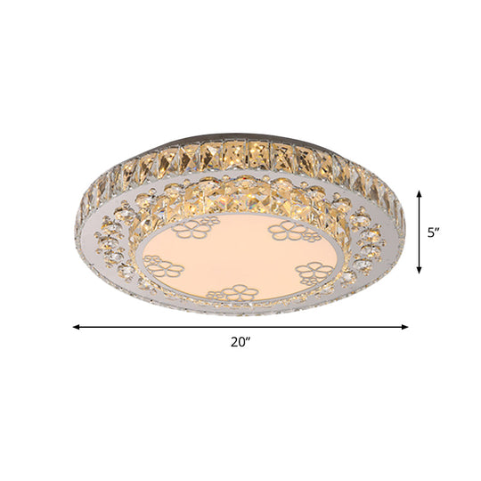 Modern Crystal Petal Led Flush Mount Ceiling Light In Nickel Finish For Bedroom